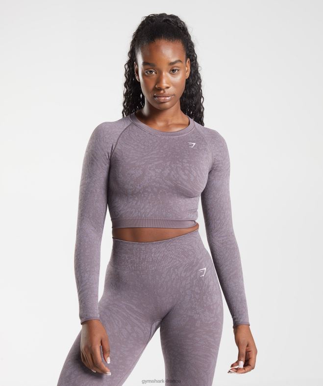 Gymshark adapter animal - haut sans couture à lacets dans le dos sauvage | lilas musqué femmes 6HF28453